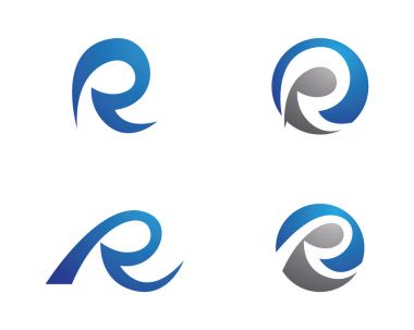 R Harfi Logo İş Şablonu Vektör simgesi