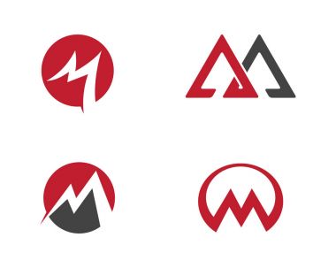 M Harfi Logo İş Şablonu Vektör simgesi