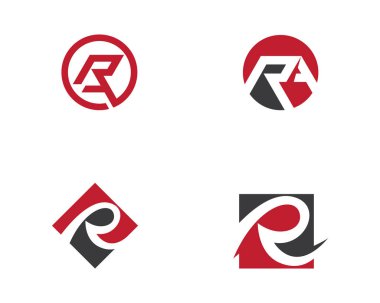 R Harfi Logo İş Şablonu Vektör simgesi