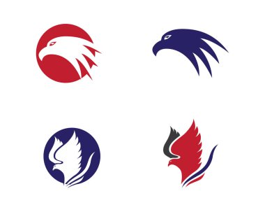 Falcon Wing Logo Şablon vektör simgesi tasarımı