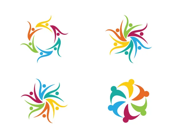 Adoption und Gemeinschaftspflege Logo Vorlage Vektorsymbol — Stockvektor