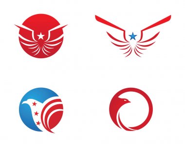 Falcon Wing Logo Şablon vektör simgesi tasarımı