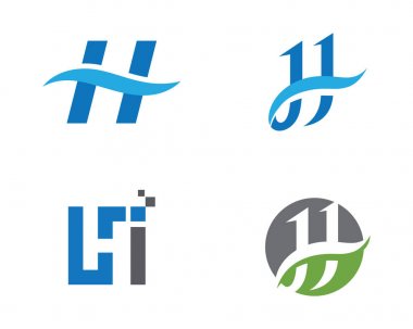 H Harfi Logo Şablonu Tasarım Vektörü illüstrasyonu
