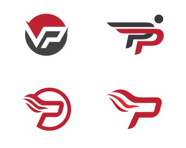 P harfi daha hızlı Logo şablonu vektör simge illüstrasyon tasarımı