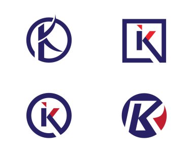 K Harfi Logo İş Şablonu Vektör simgesi