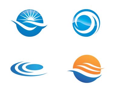 Su Dalgası sembolü ve simge logo şablonu vektörü