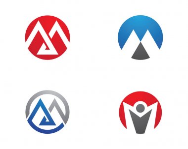 M Harfi Logo İş Şablonu Vektör simgesi