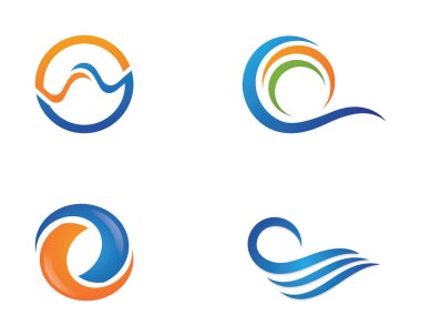 Su Dalgası sembolü ve simge logo şablonu vektörü
