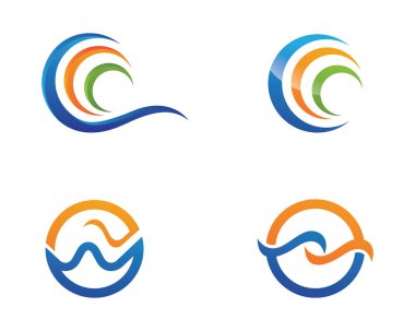 Su Dalgası sembolü ve simge logo şablonu vektörü