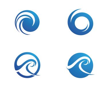 Su Dalgası sembolü ve simge logo şablonu vektörü