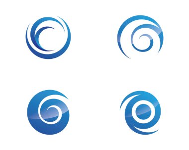 Su Dalgası sembolü ve simge logo şablonu vektörü