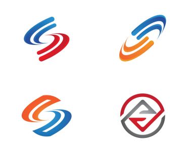 S harfi logosu, ses simgesi tasarım şablonu ögesi