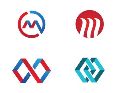 M Harfi Logo İş Şablonu Vektör simgesi