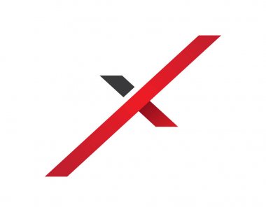 X Harfi Logo Şablonu vektör simgesi tasarımı
