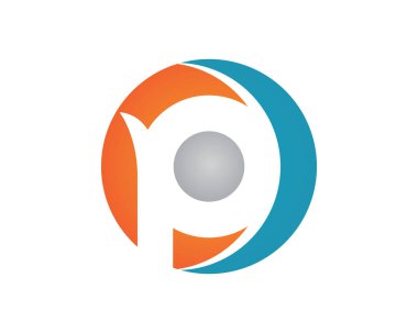  P Harfi Logo İş Şablonu Vektör simgesi