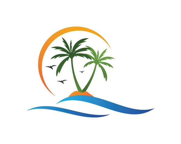 Modèle de logo d'été palmier illustration vectorielle — Image vectorielle