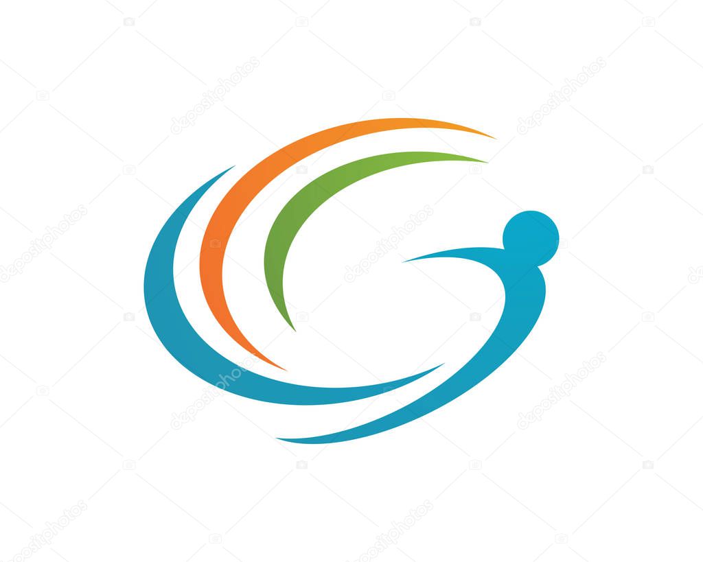 Fun people Healthy Life Logo template vector icon