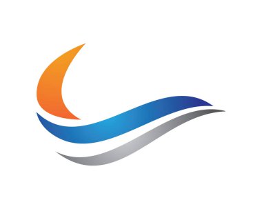 Su dalgası logo şablonu