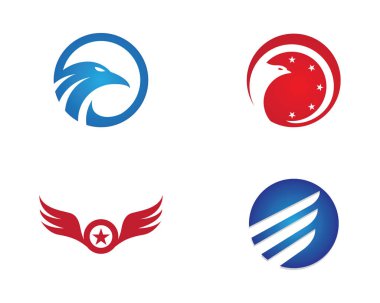 Falcon Wing Logo Şablon vektör simgesi tasarımı