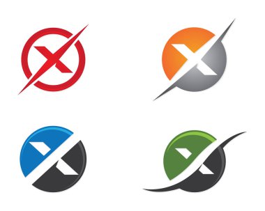 X Harfi Logo Şablonu