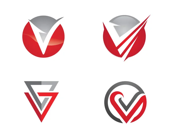 V Modèle d'entreprise de logo de lettre Icône vectorielle — Image vectorielle