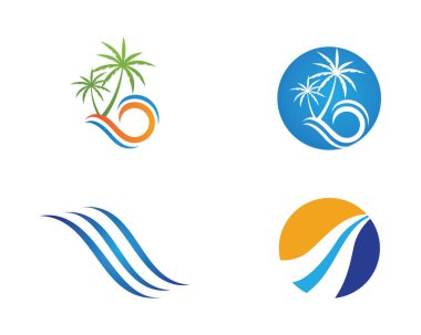 Su dalgası logo şablonu