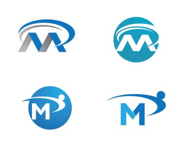 M Harfi Logo İş Şablonu Vektör simgesi
