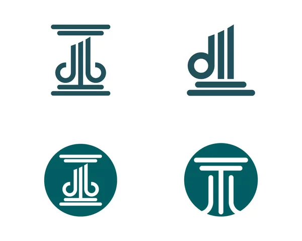 Pillér logó sablon vektor ikon illusztráció tervezés — Stock Vector