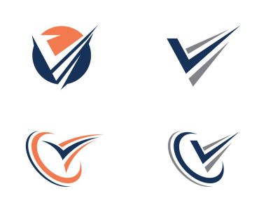 V Harfi Logo İş Şablonu Vektör Simgesi Simgesi