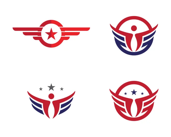 Falcon Wing Logo Template vetor ícone design — Vetor de Stock
