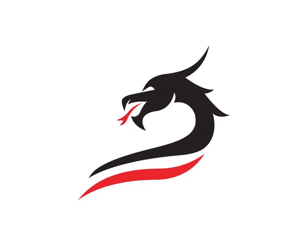 Head smok płaski kolor logo szablon wektor ilustracja — Wektor stockowy