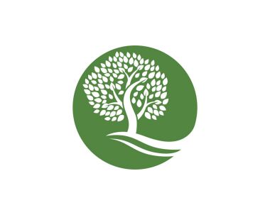 Yeşil yapraklı ekoloji doğa element ikonu logoları