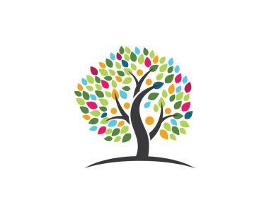 Yeşil yapraklı ekoloji doğa element ikonu logoları