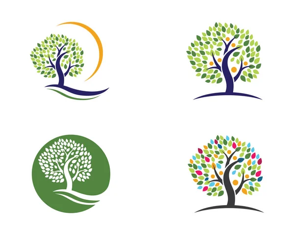 Logos of green leaf ecology nature element vector icon - Stok Vektor