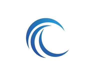 Su dalgası logo şablonu