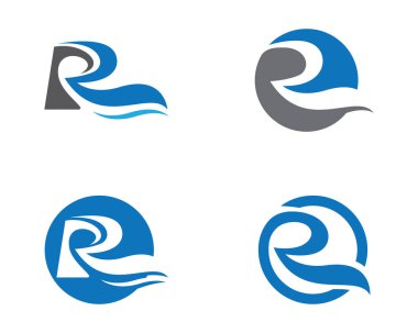 R Harfi Logo İş Şablonu Vektör simgesi