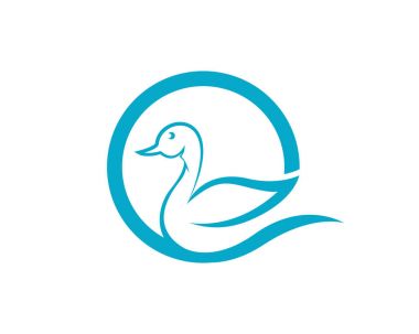 Kuğu logosu Şablon vektör resimleme tasarımı