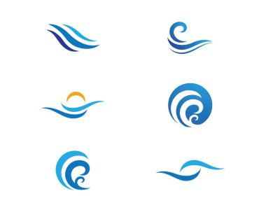 Su dalgası logo şablonu