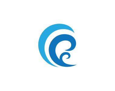 Su dalgası logo şablonu