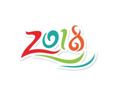 Sayı 2018 vektör çizim