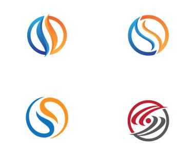 S harfi logosu, ses simgesi tasarım şablonu ögesi