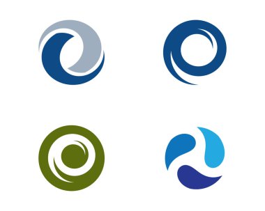 Su Dalgası sembolü ve simge logo şablonu vektörü