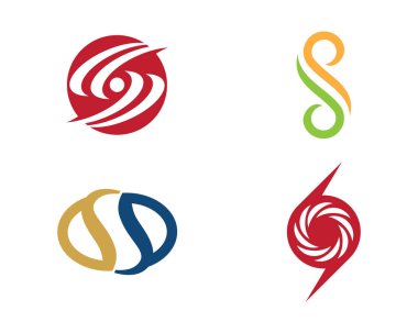 S harfi logosu, ses simgesi tasarım şablonu ögesi