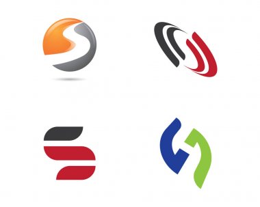 S harfi logosu, ses simgesi tasarım şablonu ögesi