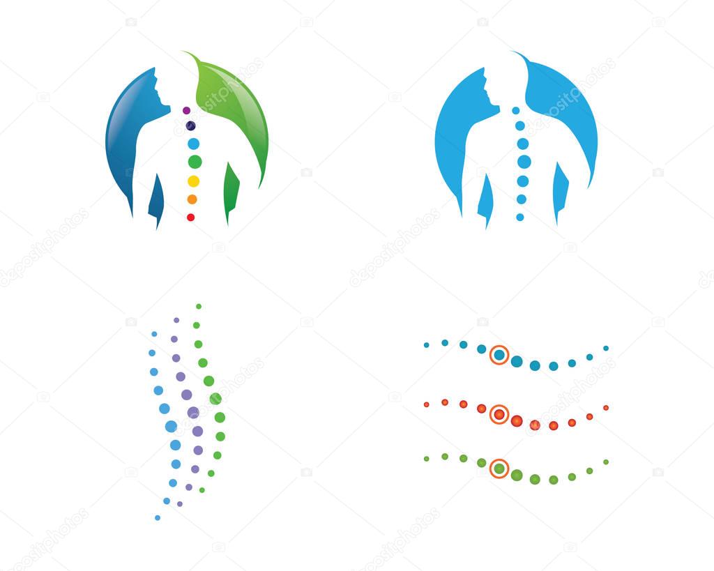 Spine diagnostics symbol logo template vector illustration design