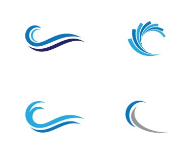 Su dalgası logo şablonu