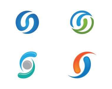 S harfi logosu, ses simgesi tasarım şablonu ögesi