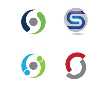 S harfi logosu, ses simgesi tasarım şablonu ögesi