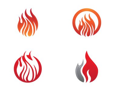 ateş alev logosu şablonu