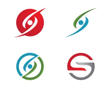 S harfi logosu, ses simgesi tasarım şablonu ögesi